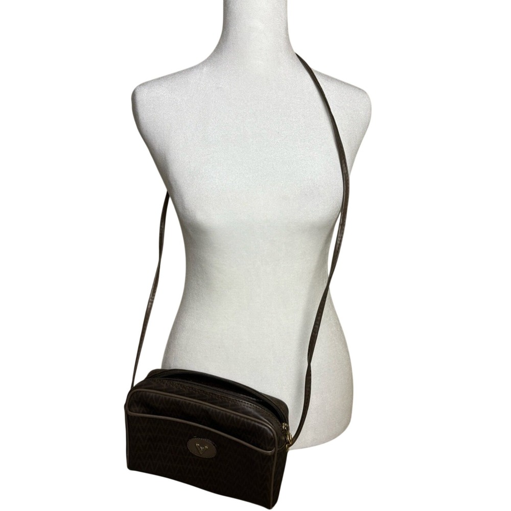 Mario Valentino Monogram Crossbody Bag Brown‎ Vintage Luxury Mob Wife